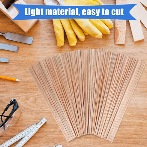 Balsa Wood Sticks 1/8 x 1/8 x 12 Inch Hardwood Square Dowels Unfinished Wooden Strips for DIY Molding Crafts Projects Making (150 Pieces)...