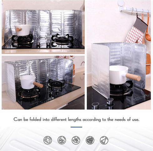 2 Pieces Splatter Guards for Frying Stove Splatter Guard Anti Oil Barrier Nonstick Aluminum Oil Shield Guard for Kitchen Cooking Guard...