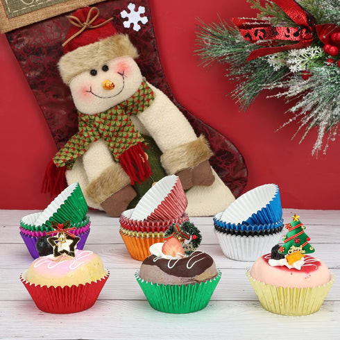 BAKHUK 500pcs Cupcake Liners for Baking, Foil Cupcake Liner, Standard Size 2 Inches 10 Colors Cupcakes Liners...