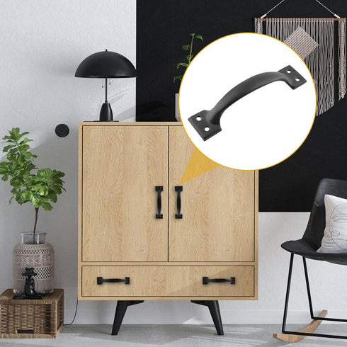 20 Pcs Black 5.5 Inch Barn Door Handles Vintage Gate Handles, Cabinet Handle Pulls Large Gate Pulls for Kitchen Cupboard Furniture Drawer Cabinet ...