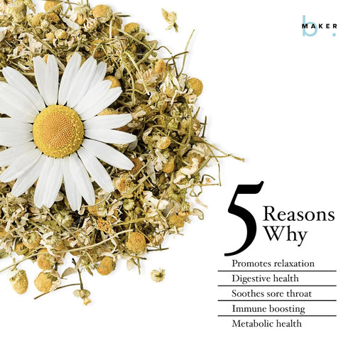 bMAKER Dried Chamomile Flowers (4oz) - Bulk Bag - Kosher Certified Chamomile for Relaxation, Dried Flowers for Soap Making, Lotion, Shampoo, Loose...
