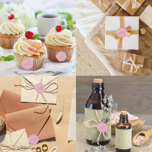 CRASPIRE 50pcs Wax Seal Stickers Peony Adhesive Wax Seal Stamp Stickers Flower Envelope Wax Stickers for Wedding Invitation DIY Craft Adhesive Wax...