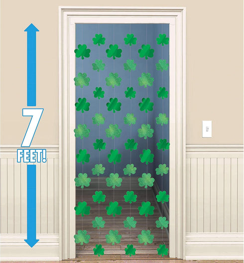 Amscan Lucky Irish Green St. Patrick's Day Shamrock Foil String Party Decoration, Foil, 7', Pack of 6...