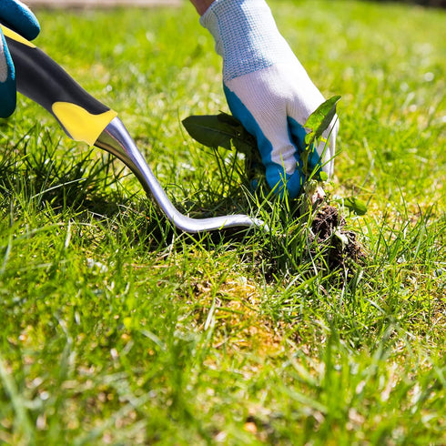 Zhaoyao Hand Weed Puller Tools Garden Crack Weed Remover Tool Aluminium Manual Weed Pulling Tools with Ergonomic Rubberized Grip for Garden Lawn F...