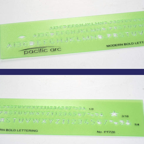 Pacific Arc Modern Bold Lettering Template Guide, with 1/8 to 1/4 Inch Letters...