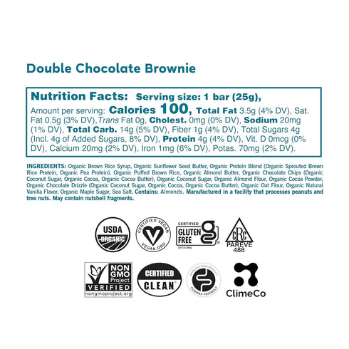 GoMacro Kids MacroBar Organic Vegan Snack Bars - Double Chocolate Brownie (0.90 Ounce Bars, 7 Count)...