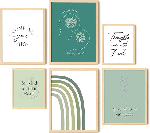 EXCOOL CLUB Therapy Office Decor Mental Health Posters for High School- 12x16 Psychology Wall Art, Counseling Office Must Haves, Therapist Decor S...