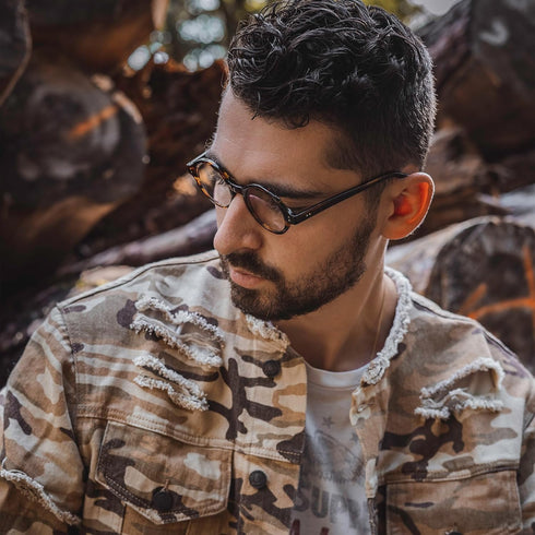 Zeelool Unisex Retro Acetate Round Eyeglasses Frame with Clear Lens Giggs FA0249...