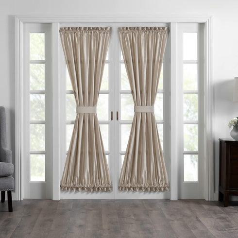 Elrene Home Fashions Colette Faux-Silk French Door Window Panel, 54 in x 72 in (1 French Door Panel), Taupe...