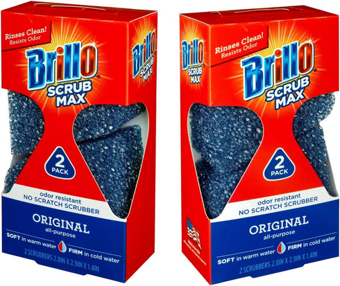 Brillo Scrub Max Heat Activated Sponges, Strong & Long Lasting, Innovative Technology, 2 Count (2 Count (Pack of 3), All Purpose)...