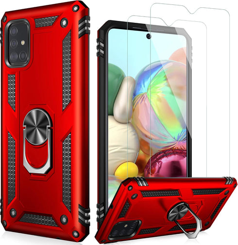 LUMARKE for Galaxy A51 4G Case with Screen Protector,Pass 16ft. Drop Tested Military Grade Protective Phone Cover with Magnetic Ring Kickstand Com...