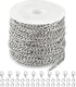 Kyutong 32.8 Feet Silver Jewelry Making Chain Roll Necklace Chain Bulk Stainless Steel Figaro Chains Link with Jewelry Making Supplies for Necklac...