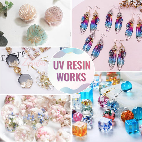 UV Resin kit Jewelry Making: 200g Crystal Clear Hard Glue Epoxy Resin for Beginners DIY Art Crafts Casting Curing...