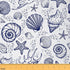 Shell Fabric by The Yard, Nautical Upholstery Fabric, Ocean Starfish Seashell Decorative Fabric, Sea Circle Bubble Indoor Outdoor Fabric, DIY Art ...