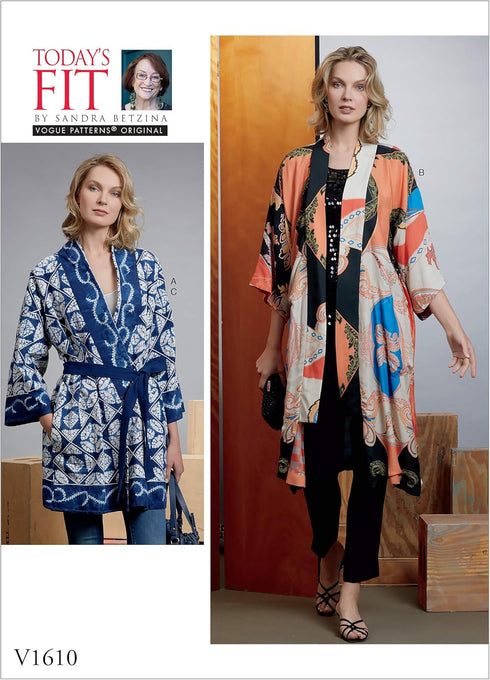 Vogue V1610A Easy Women's Belt and Kimono Sewing Patterns...