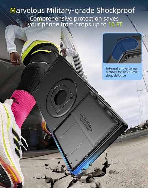 Magnetic for Samsung Galaxy S22 Ultra Case & S23 Ultra Case Compatible with MagSafe Wireless Charging,with Screen Protector,with Kickstand &Camera...