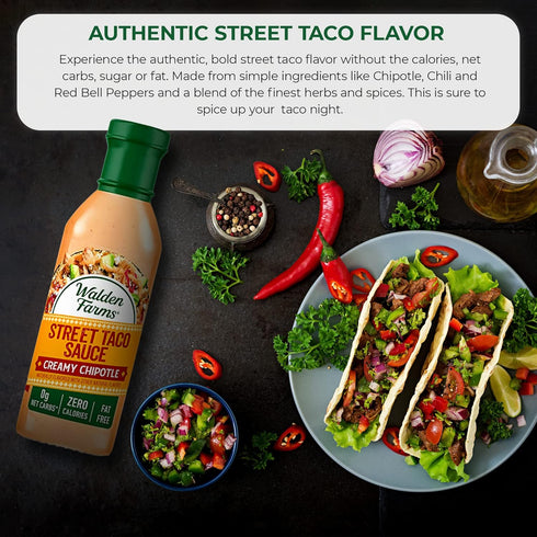 Walden Farms Street Taco Sauce Creamy Chipotle 12oz Bottle (2 Pack) - Flavorful, Vegan, Paleo and Keto Friendly, Non-Dairy Milk Substitute - Great...