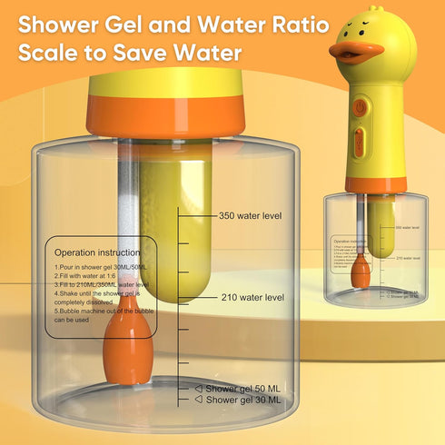 Electric Dog Shampoo Dispenser Dog Shampoo Sprayer Duck Shampoo Foamer for Pet, Foaming Soap Dispenser for Bathtub, Kitchen Sink Cleaning...