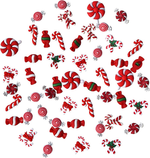 Buttons Galore Candy Cane Super Value Pack Craft Buttons, Red 50 Pack...