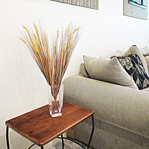 Admired By Nature 28" Artificial Autumn Flowers Artificial Wheat Grain Flowers Grass Bush for Home Kitchen Office Wedding Flowers Arrangement Farm...
