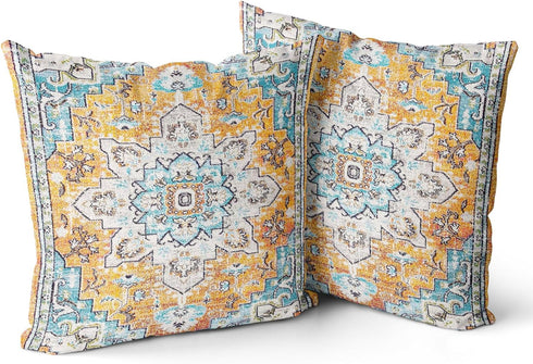 Boho Throw Pillow Covers 22x22 inch Set of 2 Monaco Rug Carpet Double Sided Pattern Short Plush Cotton Soft Pillow Case Cushion Cover Pillowcase f...