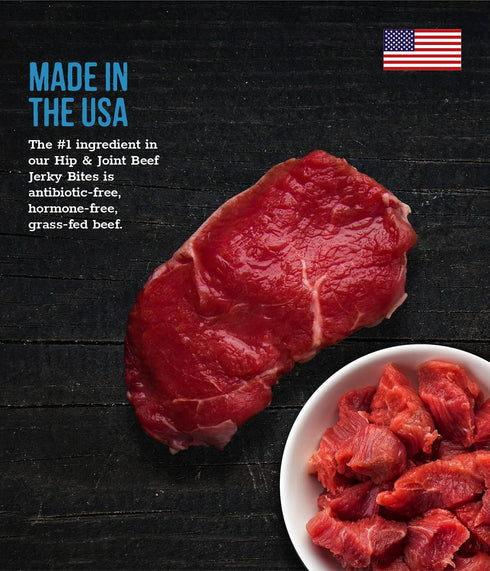 Wholesome Pride Functional Dog Hip & Joint Support Beef Recipe Jerky Bites Dog Treats - 8 oz...