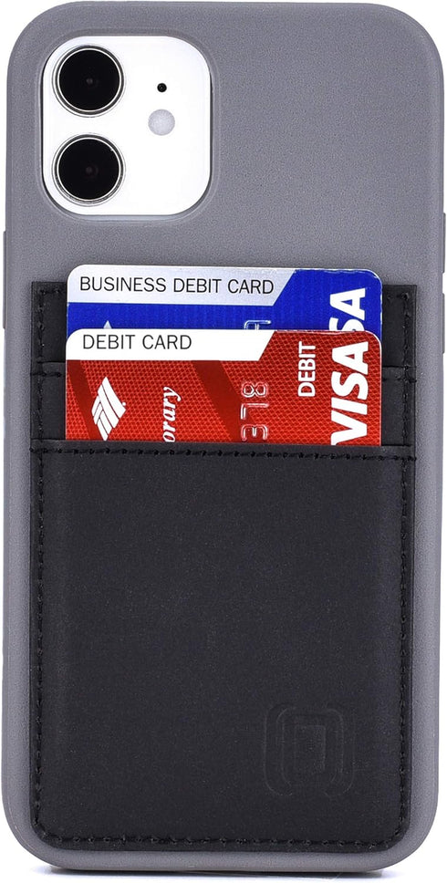 Dockem BIO Wallet Case for iPhone 12 and iPhone 12 Pro: Sensible Materials, Magnetic Mounting & 2 Credit Card Holder Slots (6.1" M2B, Grey and Bla...