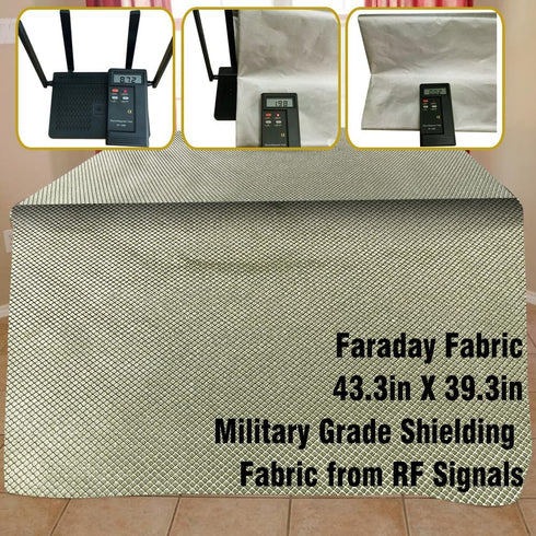 Fara-Day Fabric Conductive Fabric Made from Copper and Nickle Fabric, Military Grade Material DIY for Protection from Harmful(43.3in * 39.3in)...