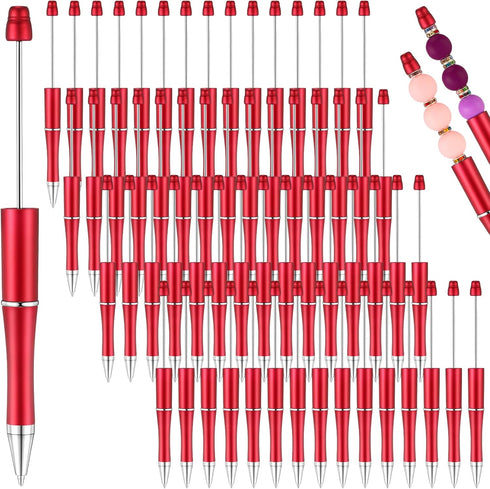 Qilery 60 Pcs Beadable Pens Bulk Bead Pen Cute Cool DIY Pens Black Ink Ballpoint Pens for Valentine's Day Gifts Kids Girls Graduation Gift Office ...