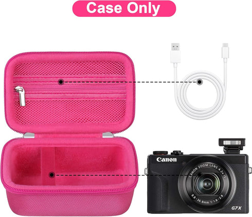 Canboc Camera Case for Canon PowerShot G7 X Mark II/ G7X Mark III Digital 4K Vlogging Camera, Point and Shoot 4K Video Camera Bag, Zipper Mesh Poc...