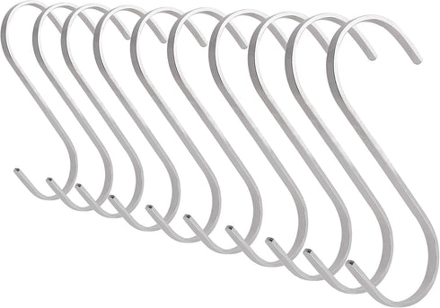 Flat S-Shaped Hanging Hooks - for Kitchen Utensils, Garage or Garden Tools, etc. - Heavy Duty Genuine Solid 304 Stainless Steel - Multi Purpose - ...