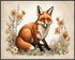 Posterizer 1 pcs- Red fox in the middle of beautiful wild flowers-Art for Animal Lovers-Floral Botanical Art- Gift for Men Women Teens-Decor for ...