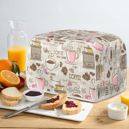 Talayituse Coffee Theme 4 Slice Toaster Covers Dust Protection Bread Maker Covers Toaster Oven Cloth Cover Kitchen Accessories Washable Appliance ...