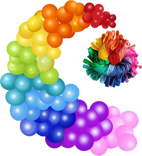 Runch 100pcs Latex Balloons, 12inch Multicolor to Celebrate Latex Balloons, Premium Thick Balloons for Birthday/Party/Christmas/Wedding and Holida...
