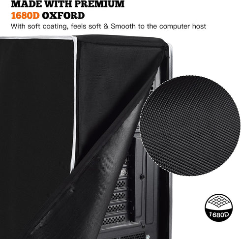 PC Computer CPU Host Dust Cover, Waterproof Desktop Mid-Tower Case Protector, Computer Host Dust Cover Desktop PC CPU Full Case with Zipper, CPU T...