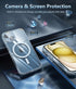 FNTCASE for iPhone 15-Plus Phone Case: Clear Case Military Grade Shockproof Protective Magnetic Cell Phone Cover, Anti Yellowing Scratch-Resistant...