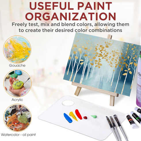 Acrylic Rectangle-Shaped Palette 2pcs 11.8 x 7.9 inches Transparent - Crystal Clear Blend Paint Non-Stick Acrylic Watercolor Oil Paint Mixing Tray...