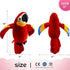Houwsbaby 9'' Red Talking Parrot Plush Pal Repeat What You Say Recording Stuffed Animal Macaw Electronic Record Interactive Animated Bird Shake Wi...