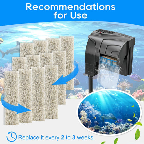 12PCS Ammonia Reducer Filter Pads Compatible with Aqueon Filter 10, Fish Tank Filters Replacement Filter Cartridges for Aqueon Quietflow LED PRO &...