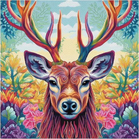 51buyoutgo Deer 11ct Cross Stitch Kits, 11 CT Funny Pre Printed Counted Stamped Cross Stitch Embroidery Needlepoint Needlework Patterns Kits for B...