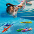 Haktoys Pool Diving Torpedo Toys: Underwater Sinking Torpedoes, Sharks and Squids Set - Indoor and Outdoor Swimming Activity...