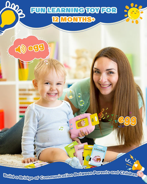 bravokids Talking Flash Cards Toddler Toys, Preschool Educational Sensory Toys with 112 Double Sided Cards for 1 2 3 4 5 6 Year Old Boys and Girls...