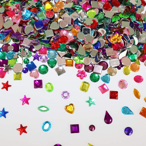 1200 Pcs Acrylic Flatback Rhinestones,12 Different Shape Gems for DIY Craft Jewels Gemstone Wedding Birthday Decoration (6-13mm) (Acrylic)...