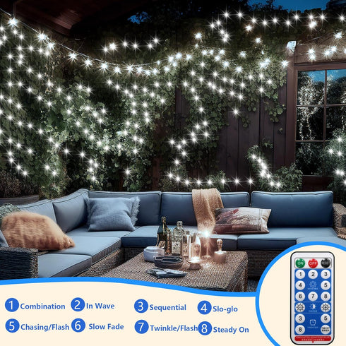 ZAIYW 300 LED 100Ft Solar Fairy Lights Outdoor, Solar Sliver Wire Fairy Lights with Timer Remote, Twinkle Lights Waterproof for Tree Garden Patio ...