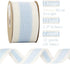 MEEDEE Blue and White Stripe Ribbon Blue White Ribbon Blue Wired Ribbon 2.5 Inch Light Blue Burlap Ribbon with Ivory Stripe Edge Blue Wired Christ...