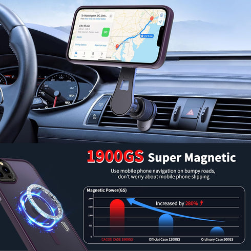 CACOE Magnetic Case for iPhone 13 Pro 6.1 inch-Compatible with MagSafe & Magnetic Car Phone Mount,TPU Thin Phone Cases Cover Protective Shockproof...