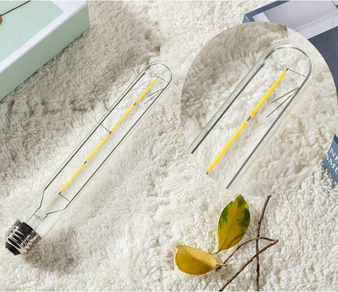 Leools T10 Led Long Bulbs,4W Dimmable Tubular Bulb,40 Watt Equivalent,E26 Edison Style Vintage LED Filament Light Bulb,2700K Warm White,8.9in(225m...