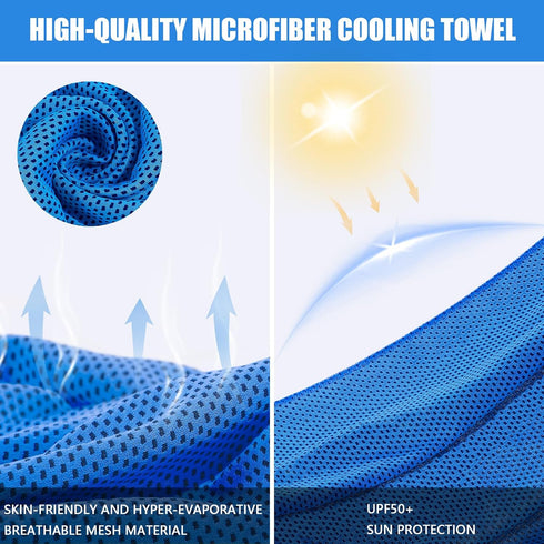 4 Pack Cooling Towels (40"x12"), Cooling Towels for Neck and Face, Gym Towel for Working Out, Soft Breathable Microfiber Ice Towel for Yoga Sport ...