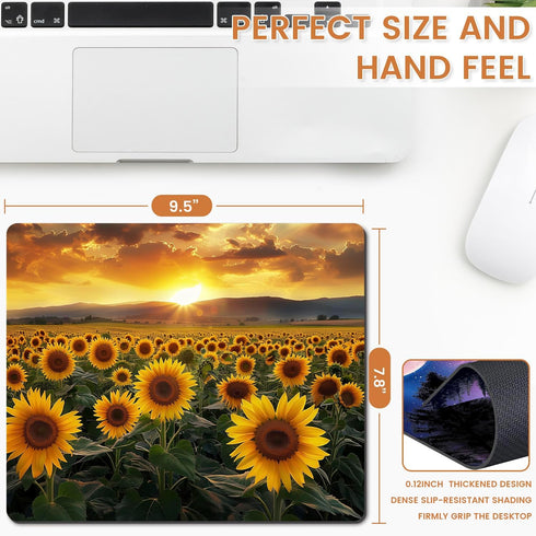 Mouse Pad, Non-Slip Rubber Base Mouse Mat Mousepad Waterproof Gaming Mouse Pad for Wireless Mouse, Computers Laptop Home Office (sunflower)...