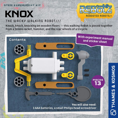 Thames & Kosmos - Rebotz: Knox - The Wacky Walking Robot - Engineering Science Kit - Educational Building Toys - Fun for Kids, Ages 6+ - 552004...